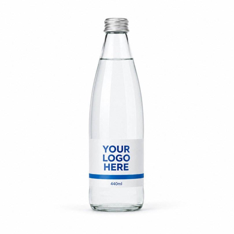 Branded Glass Water Bottles 440ml
