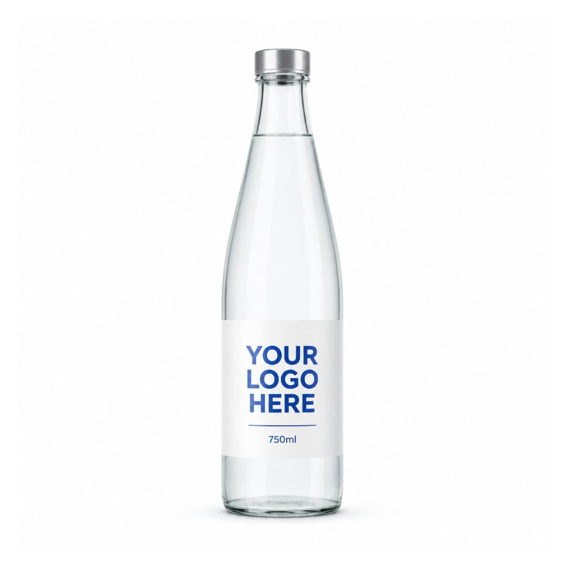 Branded Glass Water Bottles 750ml
