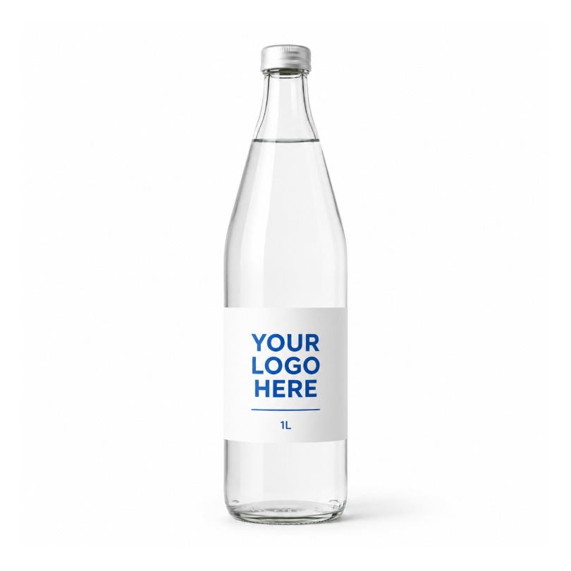 Branded Glass Water Bottles 1L